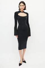 Gucci 1990's Black Mockneck Cut Out Dress