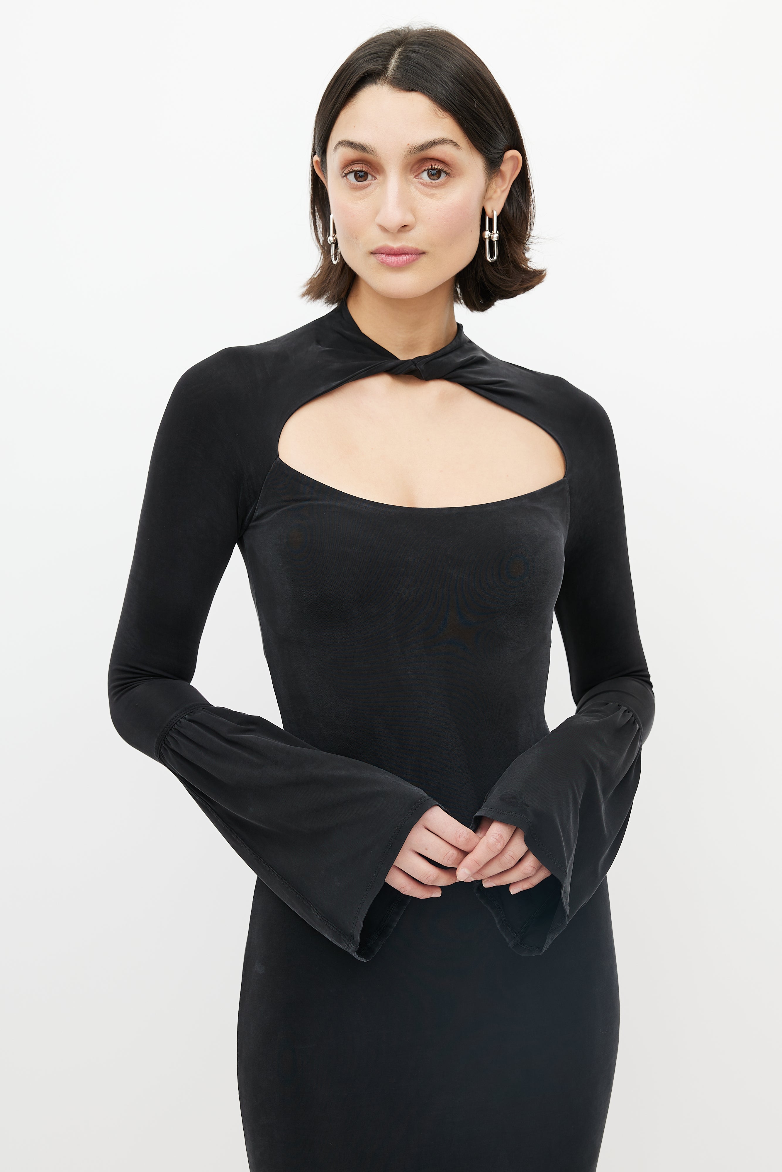 Gucci // 1990's Black Mockneck Cut Out Dress – VSP Consignment