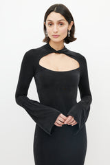 Gucci 1990's Black Mockneck Cut Out Dress