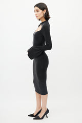 Gucci 1990's Black Mockneck Cut Out Dress