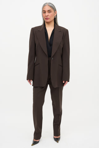 Gucci 1990s Wool Peak Lapel Suit