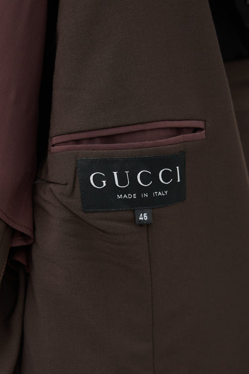 Gucci 1990s Wool Peak Lapel Suit