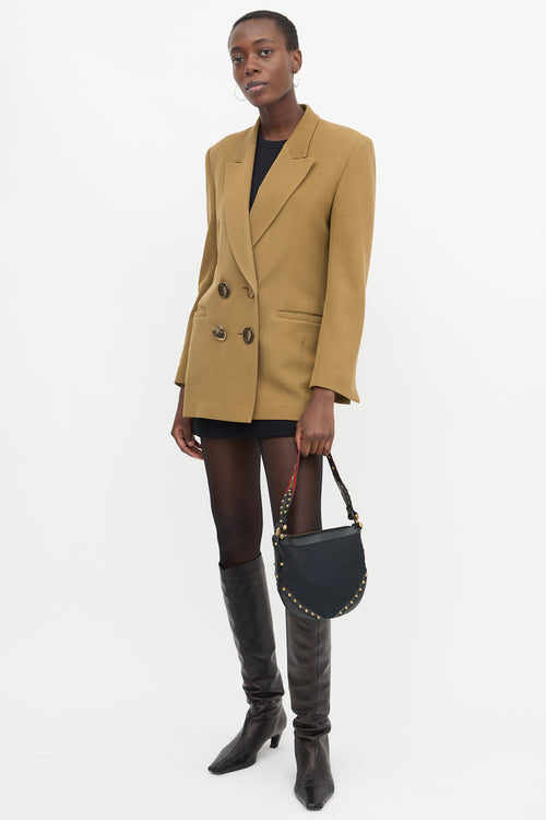 Gucci 2000s GG Jacquard Small Pelham Studded Bag