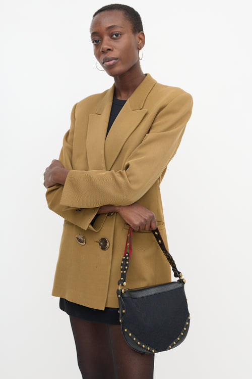 Gucci 2000s GG Jacquard Small Pelham Studded Bag