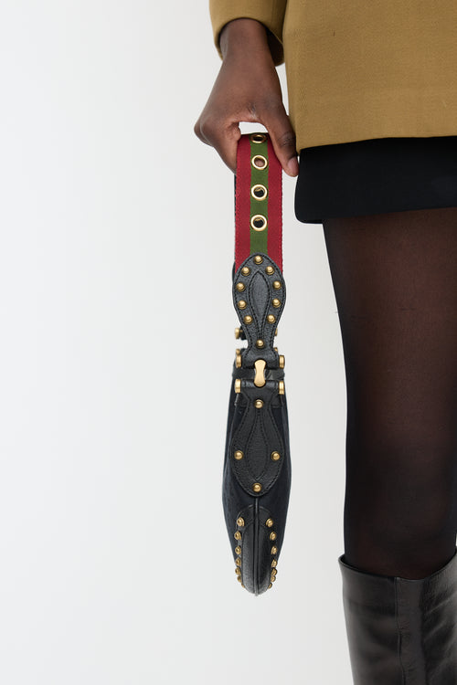 Gucci 2000s GG Jacquard Small Pelham Studded Bag