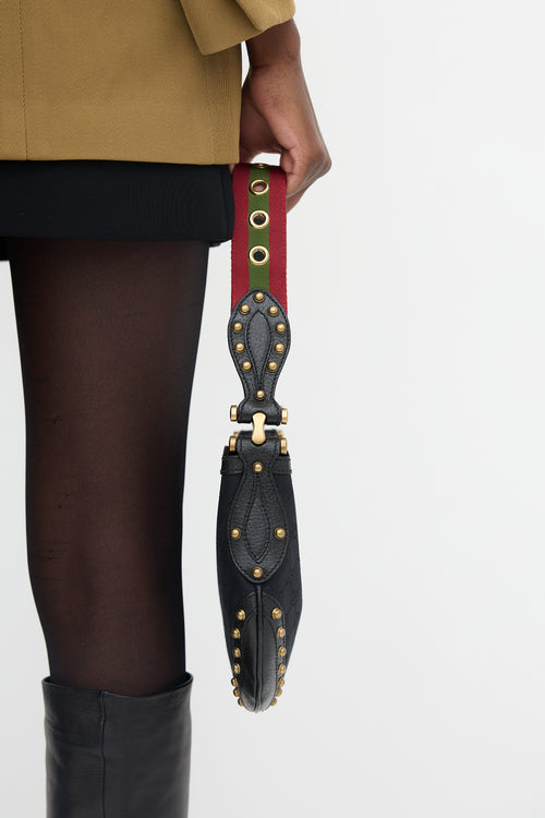 Gucci 2000s GG Jacquard Small Pelham Studded Bag