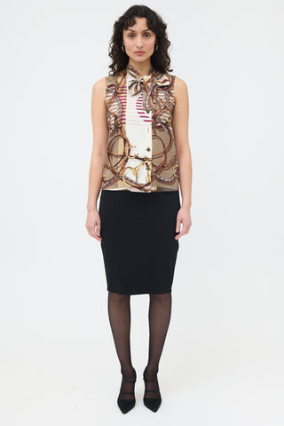 Gucci 2008 Silk Printed Top