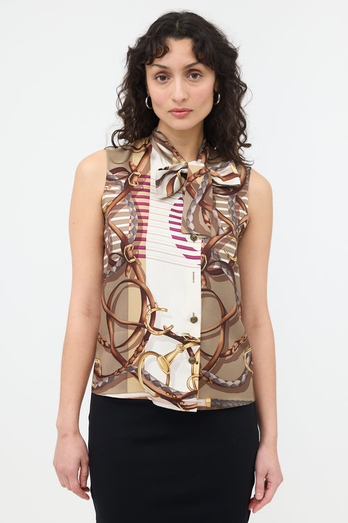 Gucci 2008 Silk Printed Top