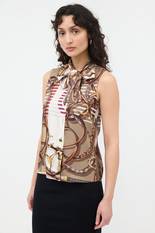 Gucci 2008 Silk Printed Top