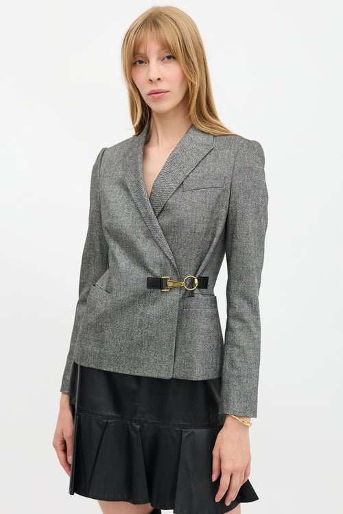 Gucci 2009 Wool Wrap Front Blazer