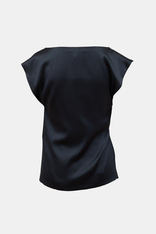 Gucci 2010 Silk Satin Draped Top
