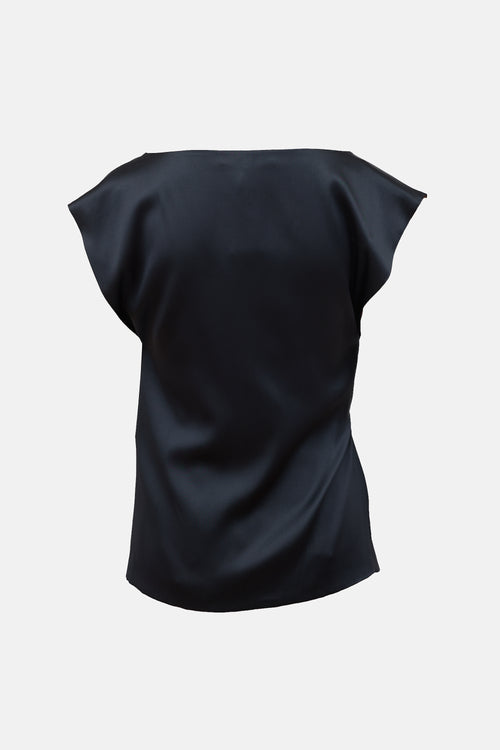 Gucci 2010 Silk Satin Draped Top