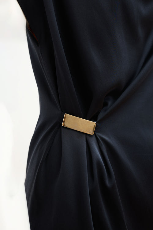 Gucci 2010 Silk Satin Draped Top