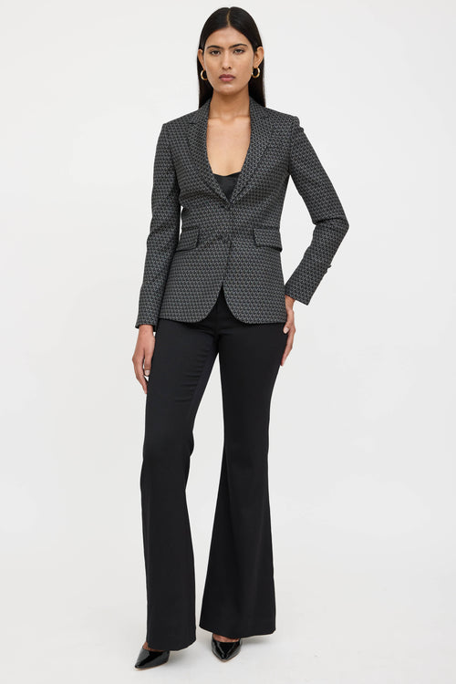 Gucci 2015 Wool Geometric Woven Blazer