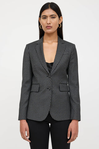Gucci 2015 Wool Geometric Woven Blazer