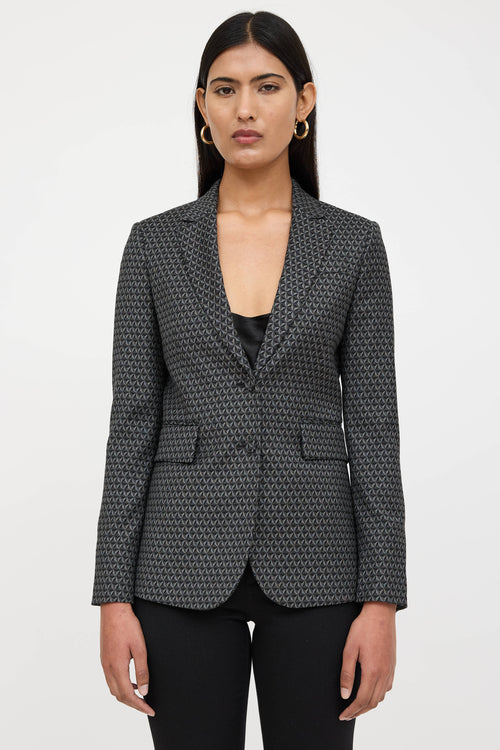 Gucci 2015 Wool Geometric Woven Blazer