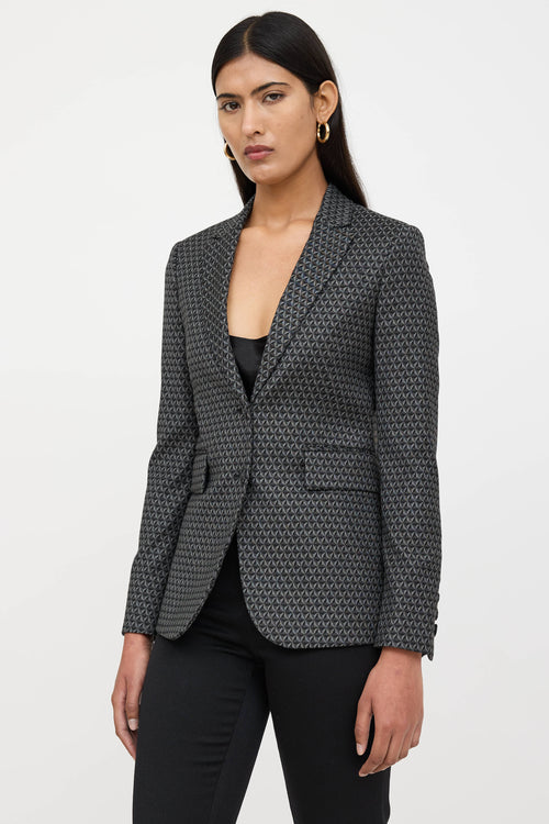 Gucci 2015 Wool Geometric Woven Blazer