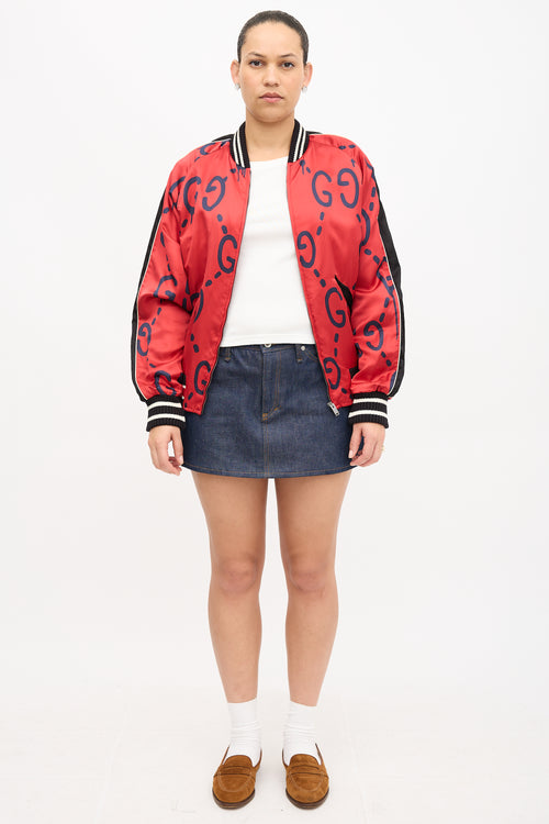 Gucci 2016 Satin Ghost GG Bomber Jacket