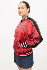 Gucci 2016 Satin Ghost GG Bomber Jacket