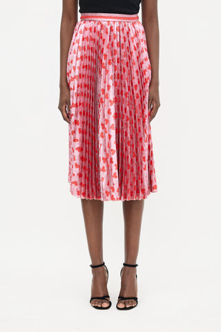 Gucci 2016 Metallic Jacquard Pleat Skirt