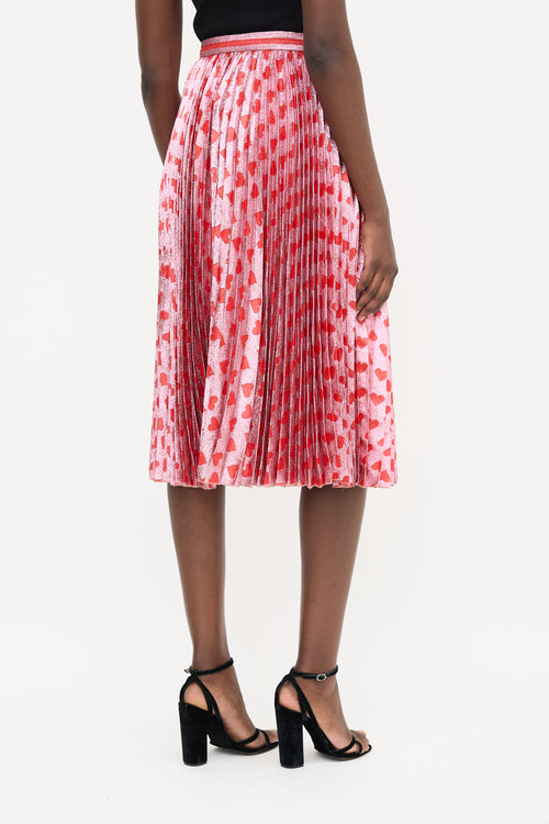 Gucci 2016 Metallic Jacquard Pleat Skirt