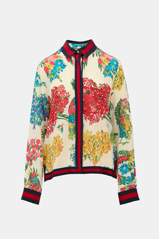 Gucci 2016 Silk Floral Web Shirt