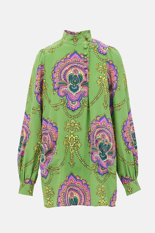 Gucci 2017 Silk Paisley Mini Dress