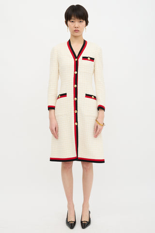 Gucci 2018 Tweed Web Dress