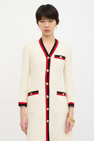 Gucci 2018 Tweed Web Dress