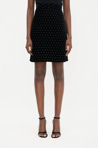 Gucci 2018 Velvet Embellished Skirt