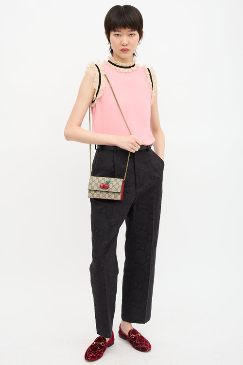 Gucci 2022 GG Supreme Mini Wallet On Chain Bag