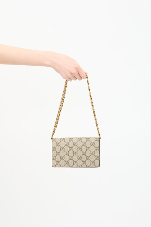 Gucci 2022 GG Supreme Mini Wallet On Chain Bag