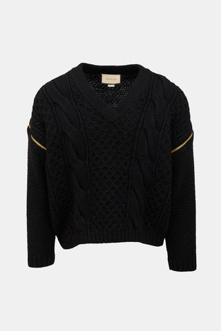 2022 Wool Zip Sleeve Sweater