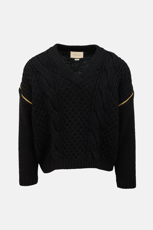 2022 Wool Zip Sleeve Sweater