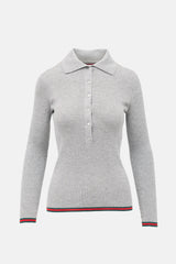 Gucci 2024 Metallic Ribbed Web Top