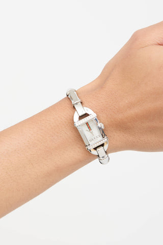 Gucci Stainless Steel 6800L Diamond Bamboo Watch