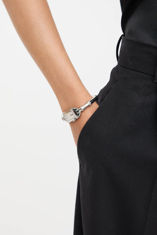 Gucci Stainless Steel 6800L Diamond Bamboo Watch