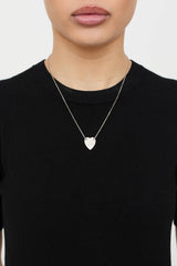 Gucci Sterling Silver Heart Logo Necklace