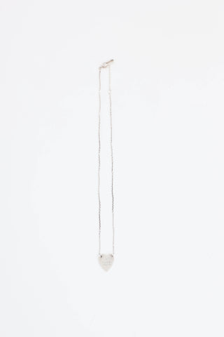 Gucci Sterling Silver Heart Logo Necklace