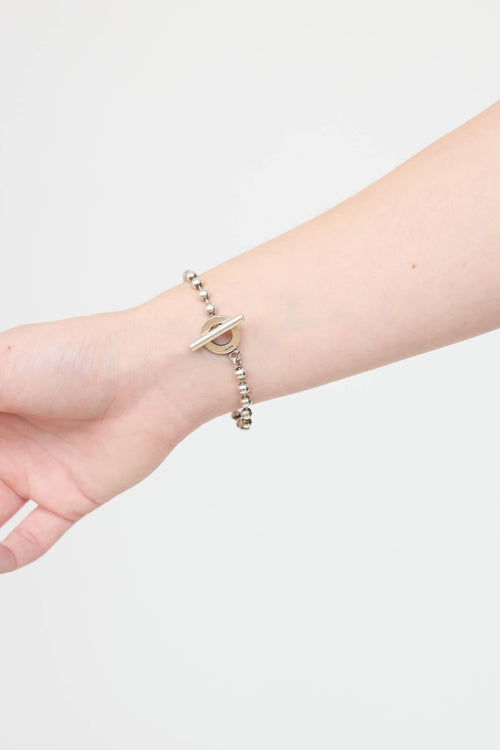 Gucci Sterling Silver Toggle Ball Bacelet