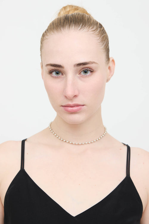 Gucci Sterling Silver Toggle Ball Necklace