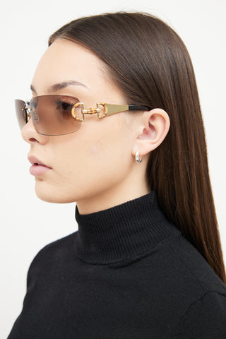 Gucci Bamboo Rimless GG 2801/S Sunglasses