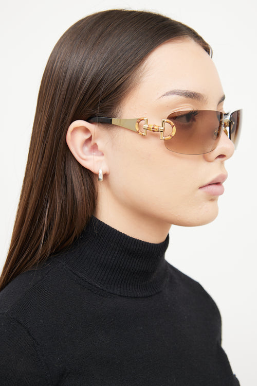 Gucci Bamboo Rimless GG 2801/S Sunglasses