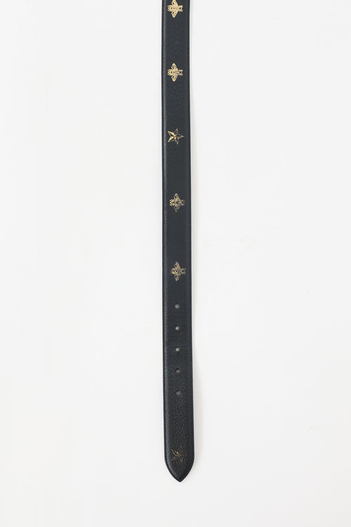 Gucci Leather Star & Bee Belt