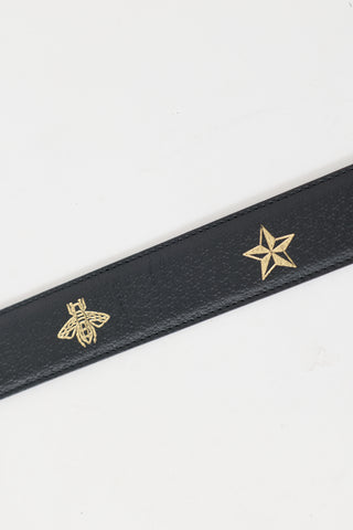 Gucci Leather Star & Bee Belt