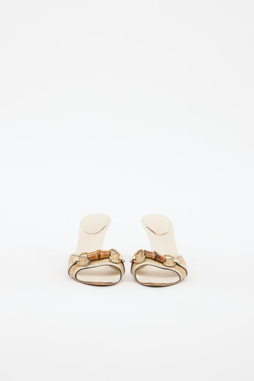 Gucci Raffia Horsebit Heel