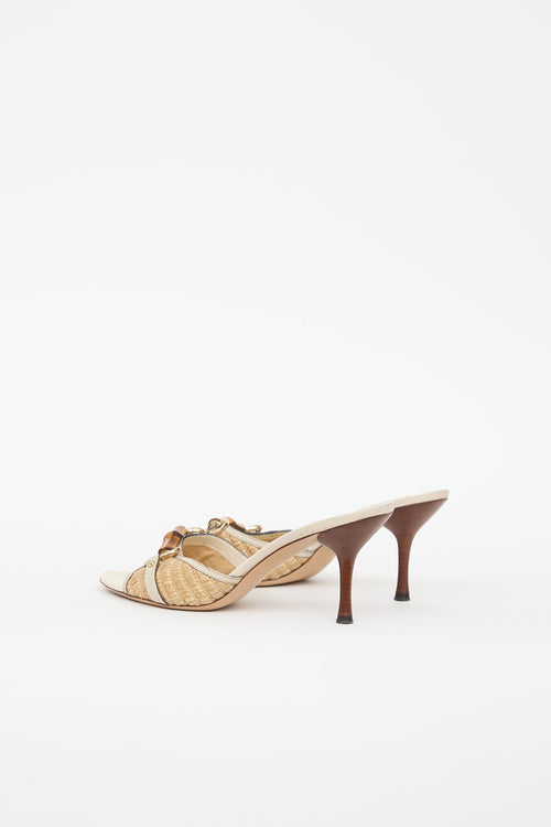 Gucci Raffia Horsebit Heel