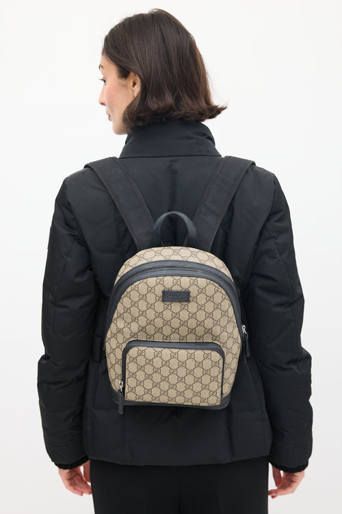 Gucci Beige & Black Monogram Backpack