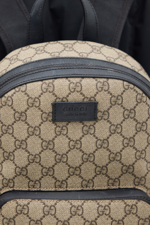 Gucci Beige & Black Monogram Backpack