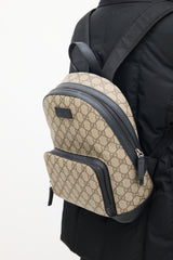 Gucci Beige & Black Monogram Backpack